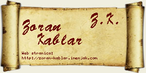 Zoran Kablar vizit kartica